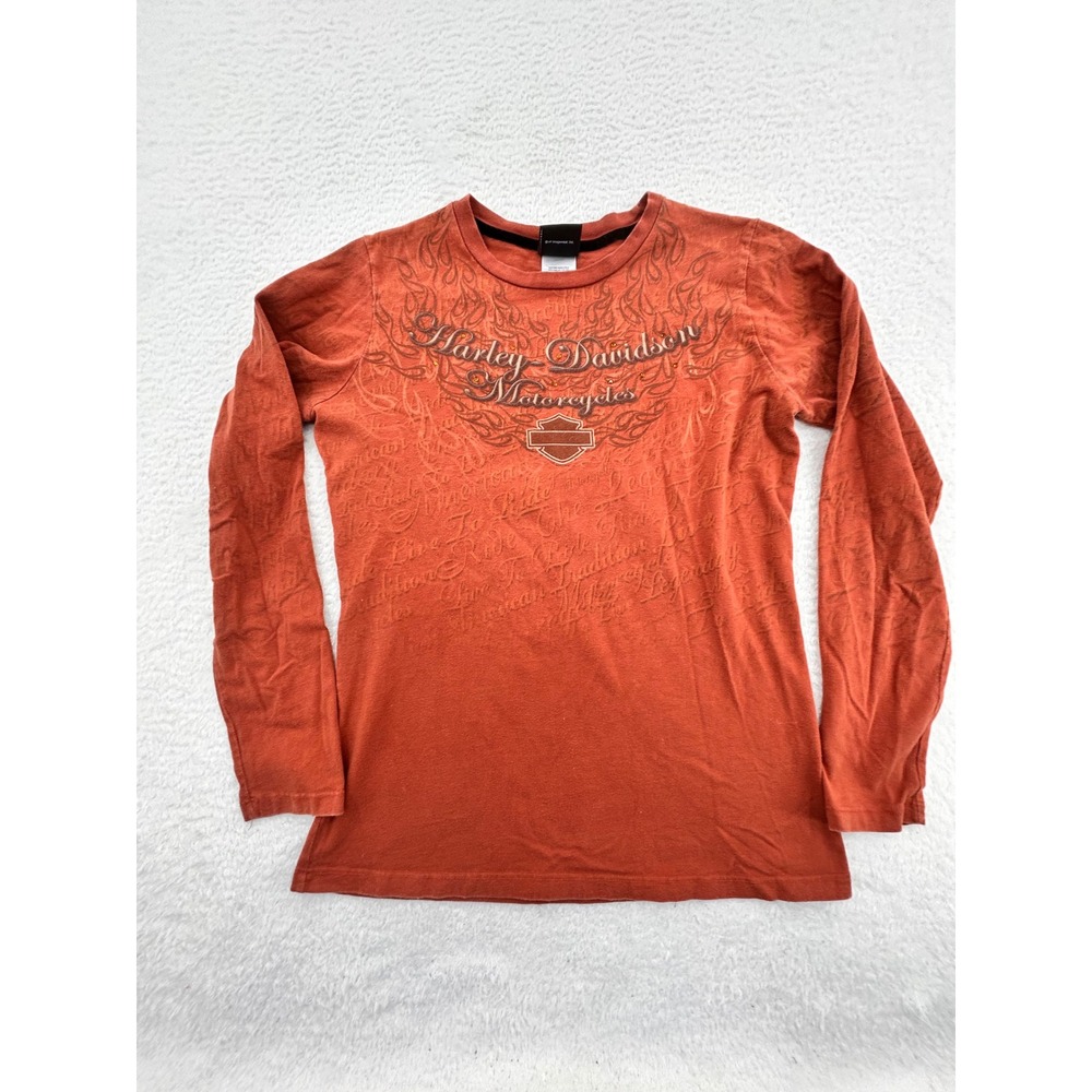 Harley-Davidson Fort Myers Florida Long Sleeve Graphic Tee Orange XL